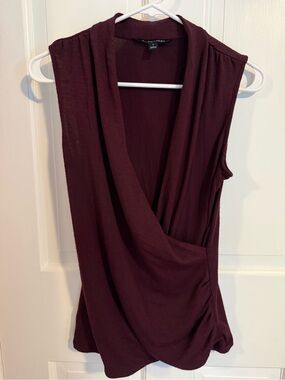 41 Hawthorn Sleeveless Wrap-Front Camisole in Deep Wine